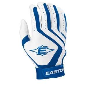  Easton Typhoon Adult Batting Gloves White/Royal Blue Size 