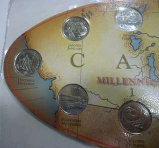 1999 Canada Millennium Month Coins Set With Shield  