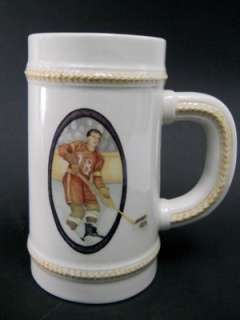   UK Hand Painted Ceramic Stein Drinking Mug Ice Hockey Player  