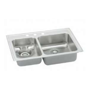  Elkay top mount double bowl kitchen sink LWR3322R3 3 Holes 