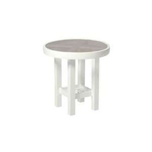   Aluminum 18 Round Bronze Glass Patio End Table Textured Cypress Finish