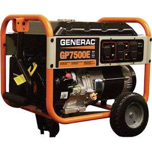 Generac Portable Generator GP Series 7500 Watts Generac Engine ES 