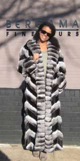   New Natural Chinchilla Sheared Mink Fur Full Length Coat Stroller 16 L