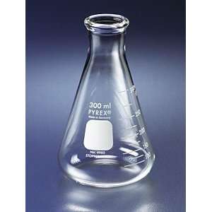  PYREX 125mL Narrow Mouth Erlenmeyer Flasks with Heavy Duty 