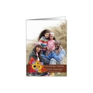   Photo Card Thessalonians 518 Fall Flowers and Leaves Card