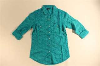 Womens Hurley Wilson Floral Button Up Blue Size Xsmall NWT  