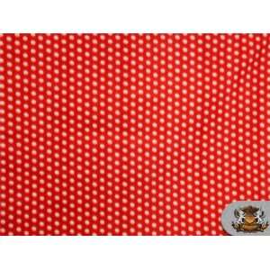  Fleece Printed POLKA DOT RED Fabric sold by the yard 