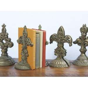   Fleur De Lis Bookend Pair 4 Asstd Iron Diron 5 X 2 X 10 Set Of 4 Home