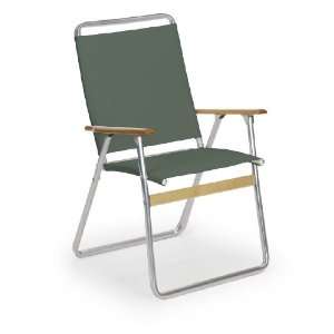   High Back Folding Beach Arm Chair, Forest Green Patio, Lawn & Garden