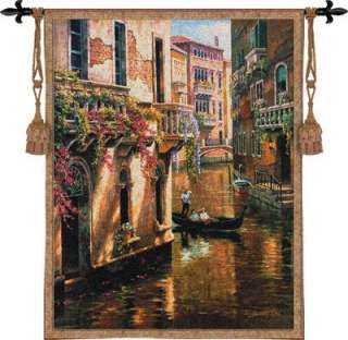 Venetian Canal Wall Tapestry Large Woven Italian Art  
