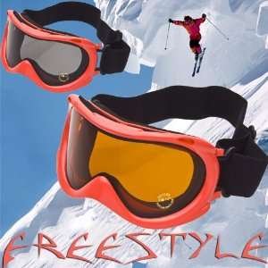  FREESTYLE Ski Snowboarding Goggles, BLUE Frame, Double 