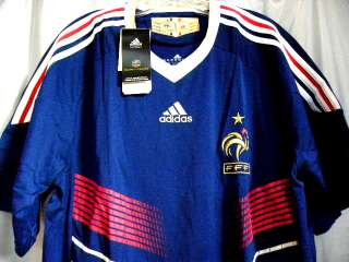 New Adidas France Away Blue/Gold Soccer Jersey Men sz  