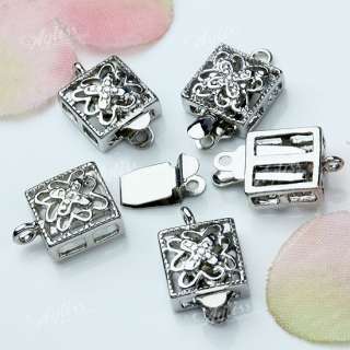   Square Filigree Box Clasp Hook Jewelry Making Bail Bead Finding  