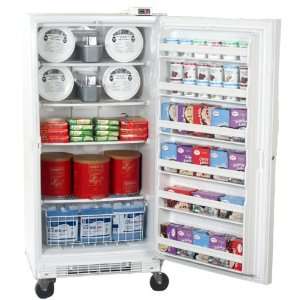   freezer with frost free operation, digital thermostat, and lock