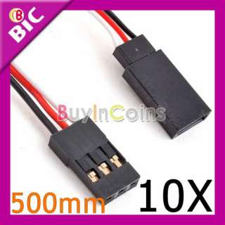 10X RC Servo Extension Cord Cable Wire 500mm Lead JR  