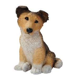  Brown Collie Puppy Dog Statue Patio, Lawn & Garden