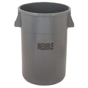 44 Gallon Grey Round Trash Can 4444GY GREY   Pack of 4  