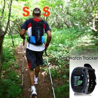 Security Realtime GPS GSM GPRS Tracker Watch Black 8125  