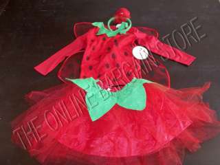   Barn Kids Halloween School Play Strawberry Fairy Tutu Costume 3T 4 6 7