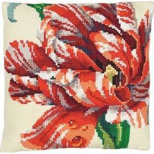   Parrot Tulip Big Stitch Wool Cross Stitch Pillow Kit