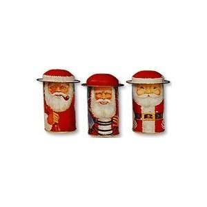  Trio of Lithographed Santa Tins