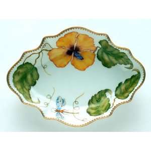 Anna Weatherley Oval Serving Dish 8.5 In Oval Dish Yellow Flower