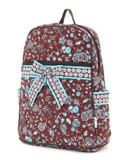    Large Belvah Quilted Paisley Backpack Purse (Brown/Blue) Clothing