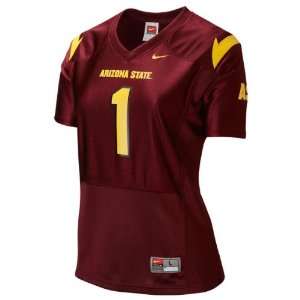   Womens Nike Maroon #1 Football Replica Jersey