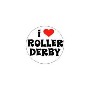   ROLLER DERBY Pinback Button 1.25 Pin / Badge Heart Skates Girl Tough