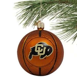   NCAA Colorado Buffaloes Glass Basketball Ornament