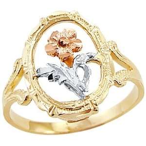   14k Yellow White n Rose Gold 3 Three Color Flower Ring Jewelry