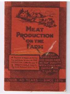 Booklet Meat Production, Grocery, Zumbrota MN 1930s  