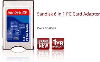 Sandisk 6 in 1 PCMCIA PC Card Adapter SD SDHC XD SM MS  