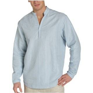  Cubavera Mens Long Sleeve Linen Rayon Popover Shirt 