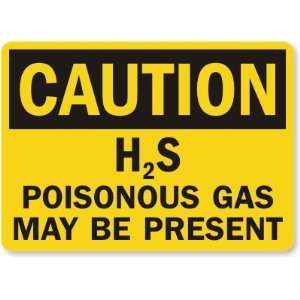  Caution H2S Poisonous Gas May Be Present Aluminum Sign 
