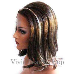 SYNTHETIC LACE FRONT STRAIGHT HAIR FULL WIG LIGHT BROWN  