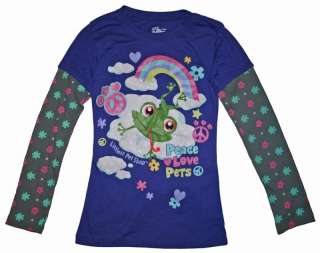 Littlest Pet Shop☆Purple Frog long sleeve shirt☆Sz 4 16  