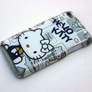  hello kitty cute blue sit down Case Cover For apple ipod 