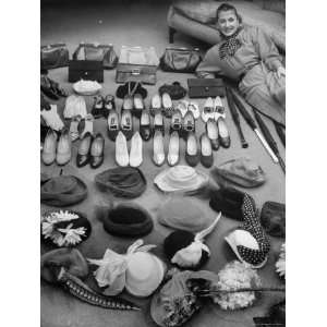  Mme. Jacques Fath Displaying Accessories for Her American 