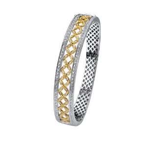  Diamond Fashion Bracelet Two Tone 14K Gold Jewelry