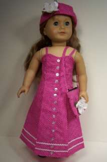 PINK Polka Dot Sun Dress Doll Clothes Fr AMERICAN GIRL♥  