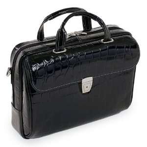  Siamod Servano Ladies Leather Laptop Briefcase   Black 