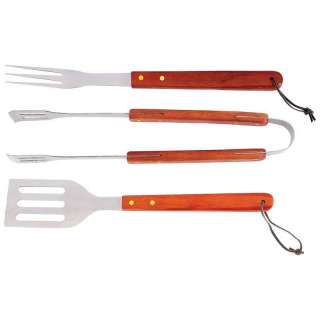 Chefmaster 3pc Stainless Steel Barbeque Grill Tool Set  