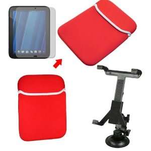  Premuim Red/Silver Trim Sleeve Case+HP Touch Pad Tablet 