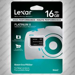 GENUINE Lexar 16GB Memory Stick Pro Duo Platinum II PSP  
