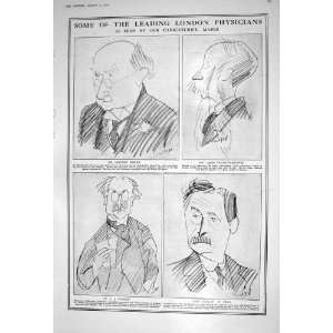  1922 PHYSICIANS CARICATURES MORRIS CRICHTON BROWNE PRINGLE 