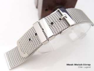 22mm Interlock Design Wire Mesh Watch Band, Strap  