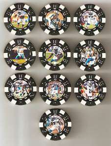 MIAMI DOLPHINS 10 PACK POKER CHIP 2010 11 SET  