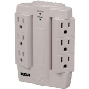  RCA PSWTS6 6 OUTLET SURGE PROTECTOR WALL TAP Electronics