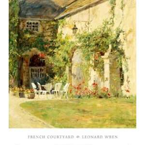  French Courtyard by Leonard Wren 30x34